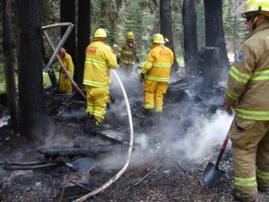 mop up on a cabin fire